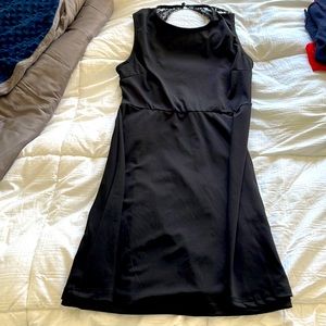 Black open back dress